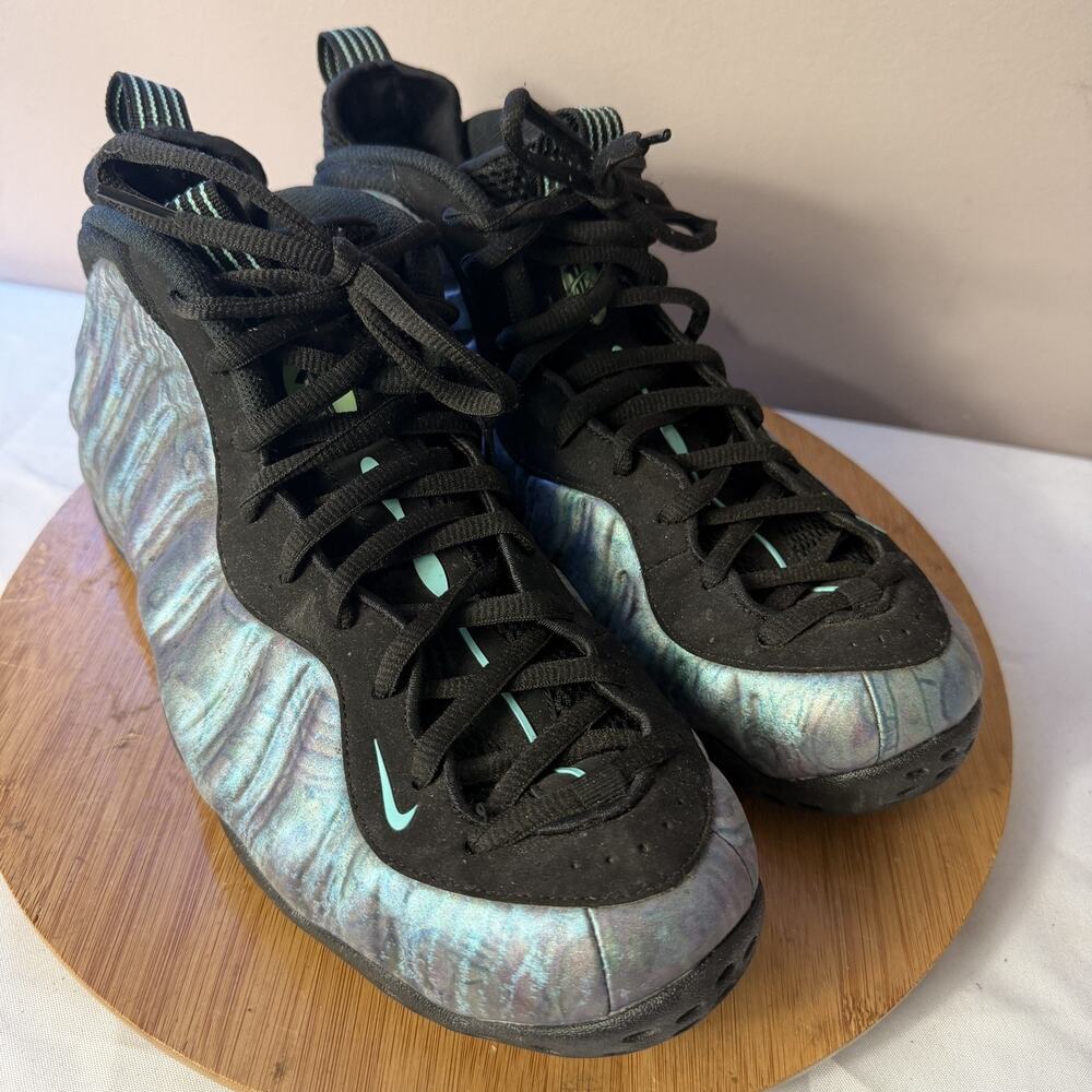 Nike Air Foamposite One Premium Abalone Size 12 Black Aurora Green 575420-009 - Picture 5 of 7